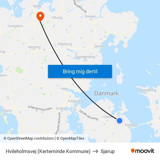 Hvileholmsvej (Kerteminde Kommune) to Sjørup map