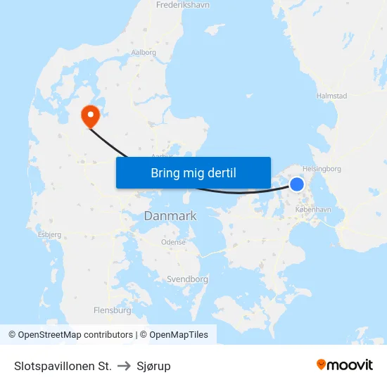 Slotspavillonen St. to Sjørup map