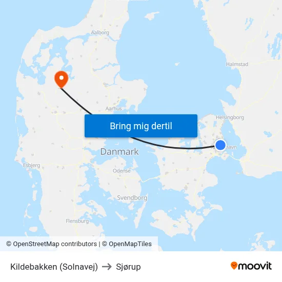 Kildebakken (Solnavej) to Sjørup map