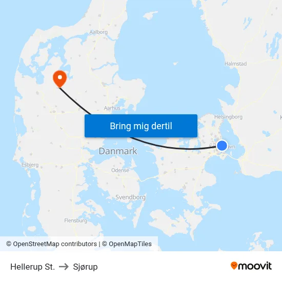 Hellerup St. to Sjørup map