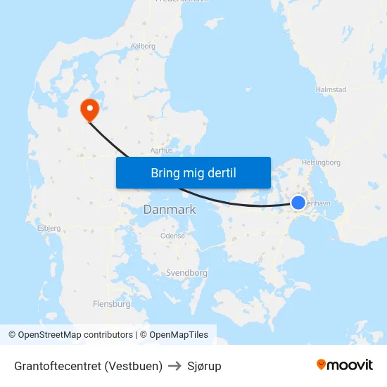 Grantoftecentret (Vestbuen) to Sjørup map