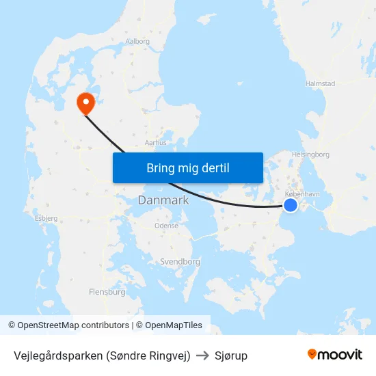 Vejlegårdsparken (Søndre Ringvej) to Sjørup map