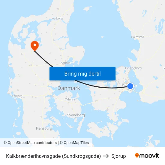Kalkbrænderihavnsgade (Sundkrogsgade) to Sjørup map