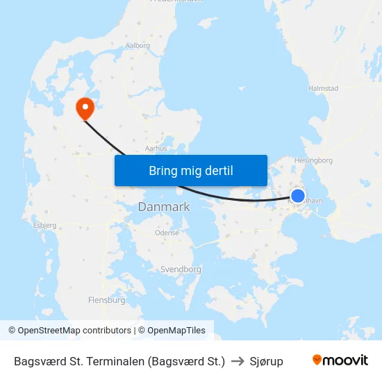 Bagsværd St. Terminalen (Bagsværd St.) to Sjørup map