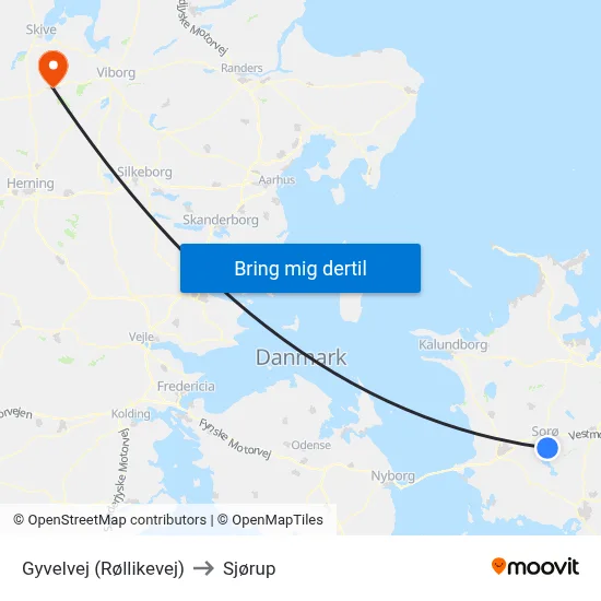 Gyvelvej (Røllikevej) to Sjørup map