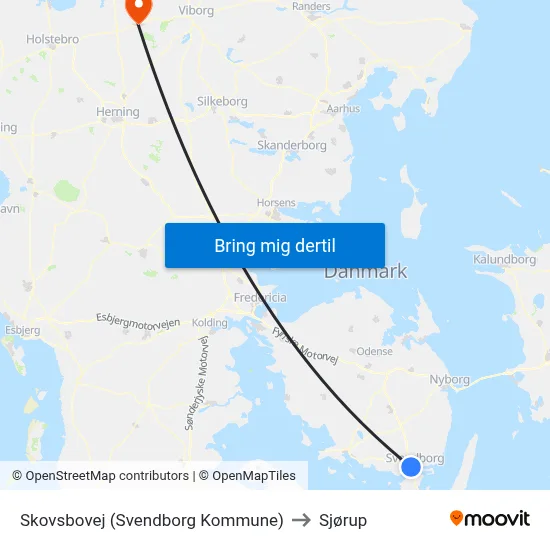 Skovsbovej (Svendborg Kommune) to Sjørup map