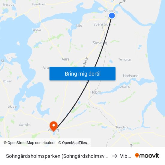 Sohngårdsholmsparken (Sohngårdsholmsvej / Aalborg) to Viborg map