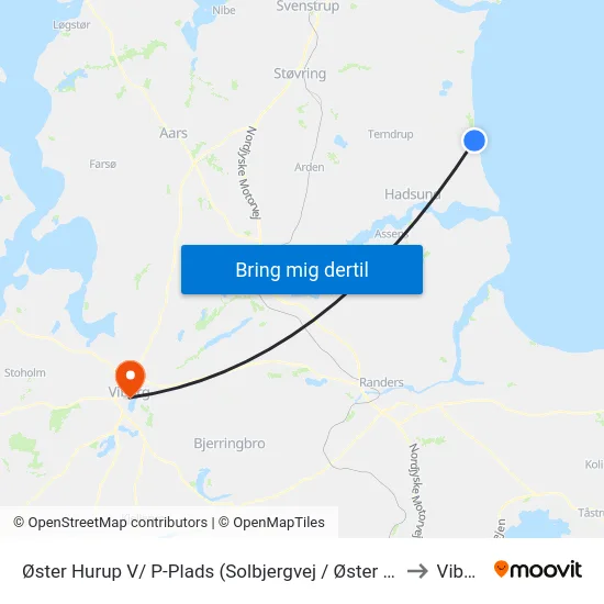 Øster Hurup V/ P-Plads (Solbjergvej / Øster Hurup) to Viborg map