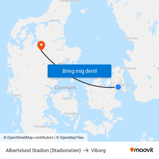 Albertslund Stadion (Stadionstien) to Viborg map