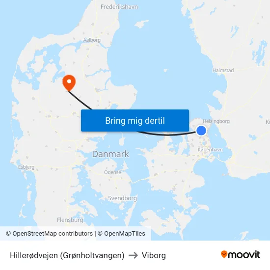 Hillerødvejen (Grønholtvangen) to Viborg map