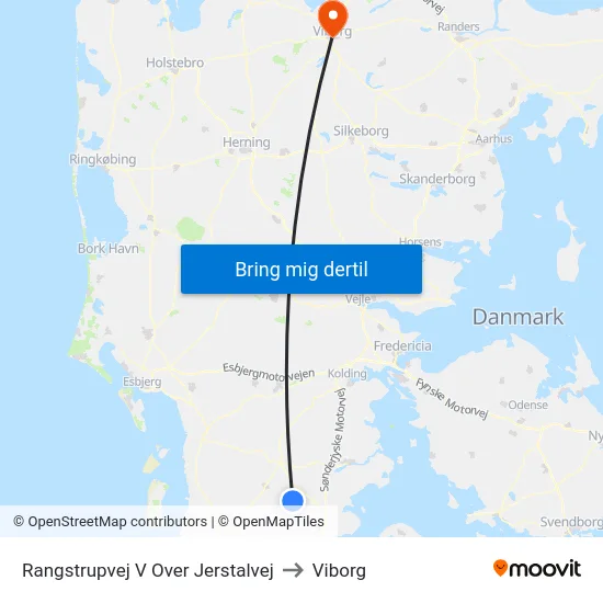 Rangstrupvej V Over Jerstalvej to Viborg map
