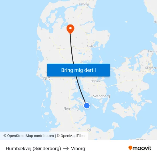 Humbækvej (Sønderborg) to Viborg map