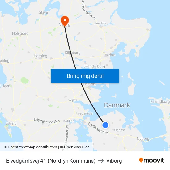 Elvedgårdsvej 41 (Nordfyn Kommune) to Viborg map