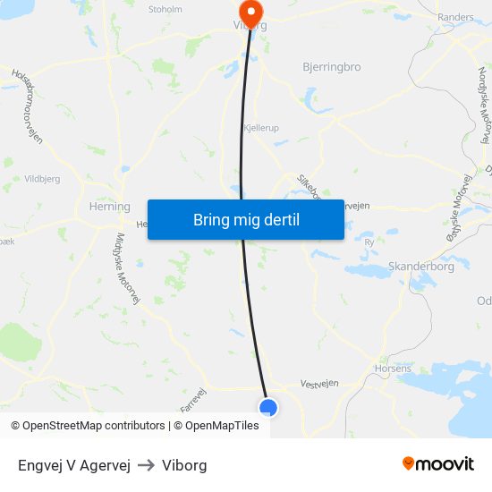 Engvej V Agervej to Viborg map