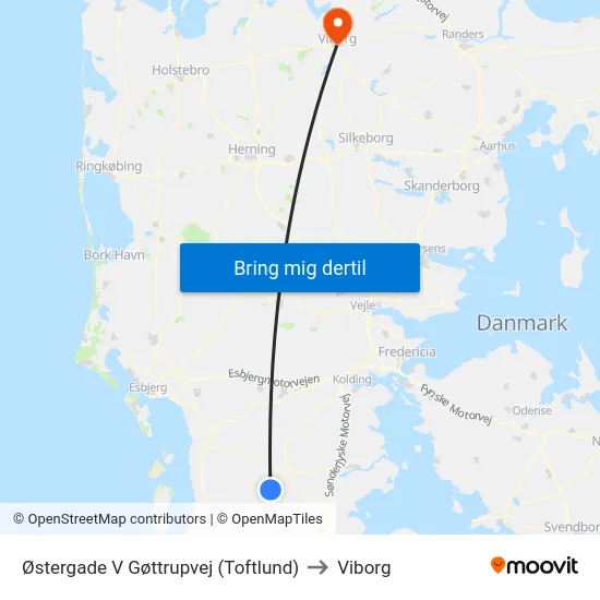 Østergade V Gøttrupvej (Toftlund) to Viborg map