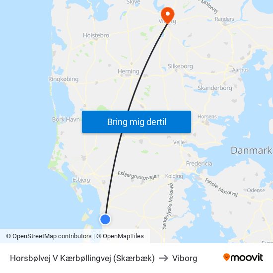 Horsbølvej V Kærbøllingvej (Skærbæk) to Viborg map