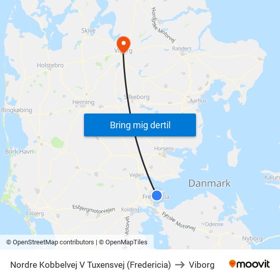 Nordre Kobbelvej V Tuxensvej (Fredericia) to Viborg map