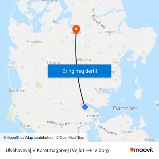 Ulvehavevej V Karetmagervej (Vejle) to Viborg map