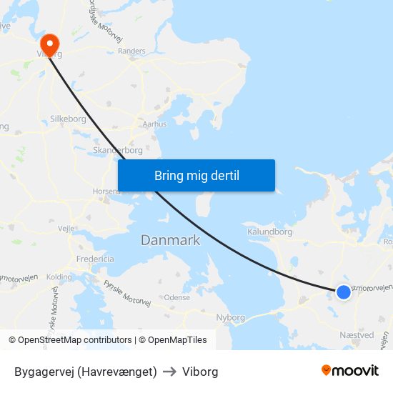 Bygagervej (Havrevænget) to Viborg map