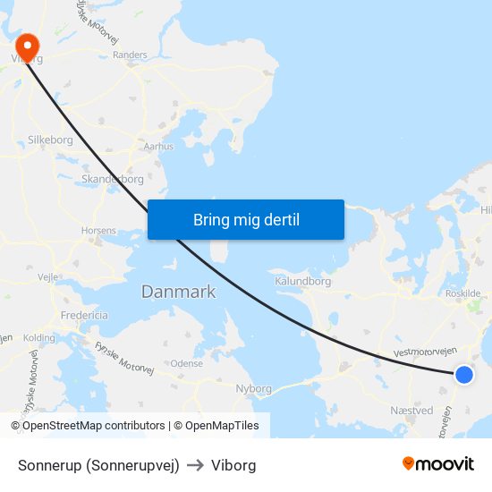 Sonnerup (Sonnerupvej) to Viborg map