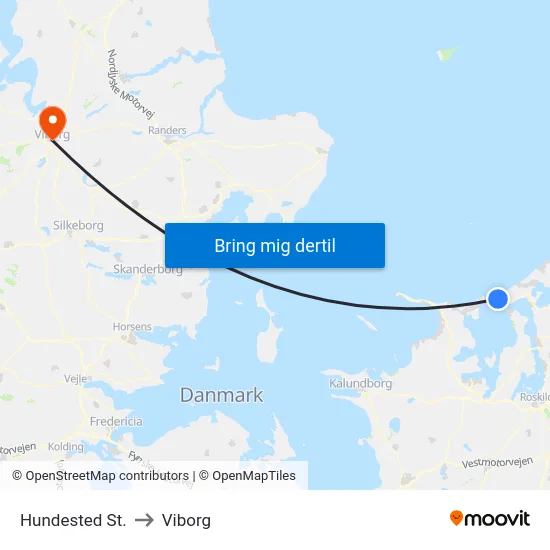 Hundested St. to Viborg map