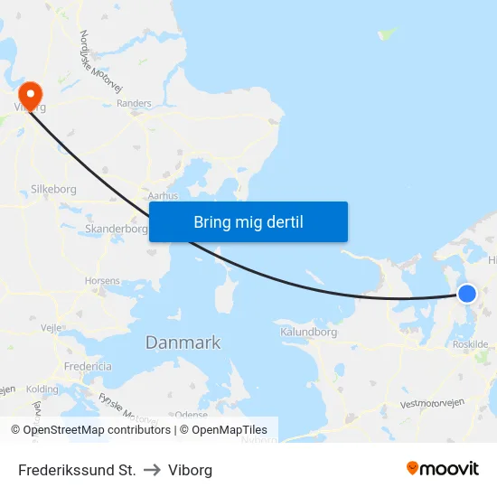 Frederikssund St. to Viborg map