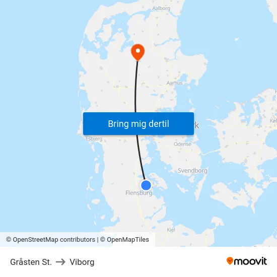 Gråsten St. to Viborg map