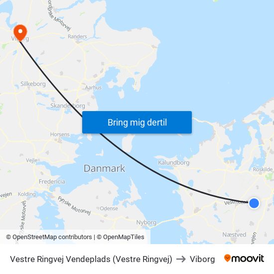 Vestre Ringvej Vendeplads (Vestre Ringvej) to Viborg map