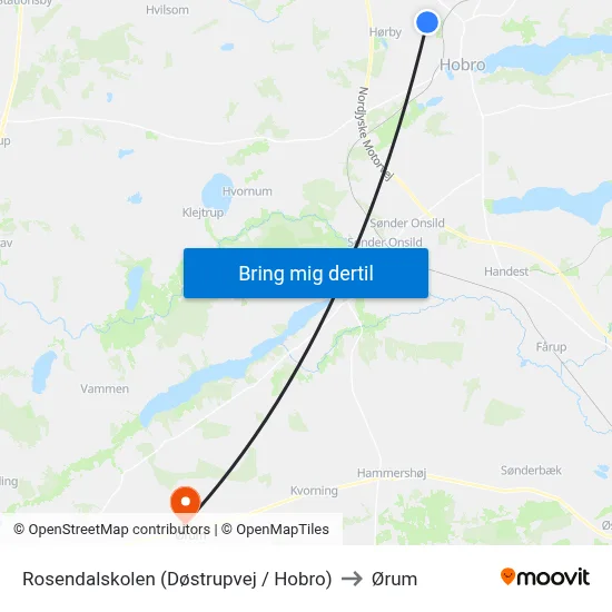 Rosendalskolen (Døstrupvej / Hobro) to Ørum map
