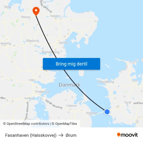 Fasanhaven (Halsskovvej) to Ørum map