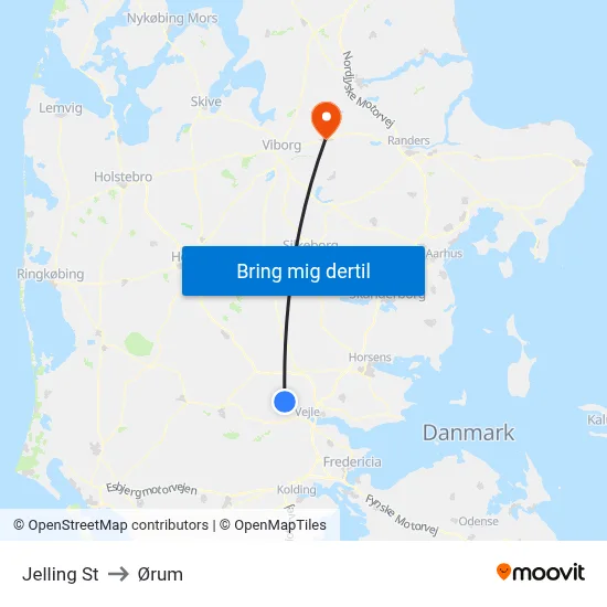 Jelling St to Ørum map