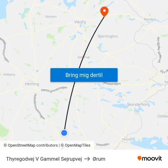 Thyregodvej V Gammel Sejrupvej to Ørum map