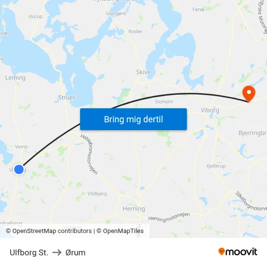 Ulfborg St. to Ørum map