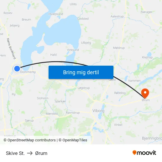 Skive St. to Ørum map