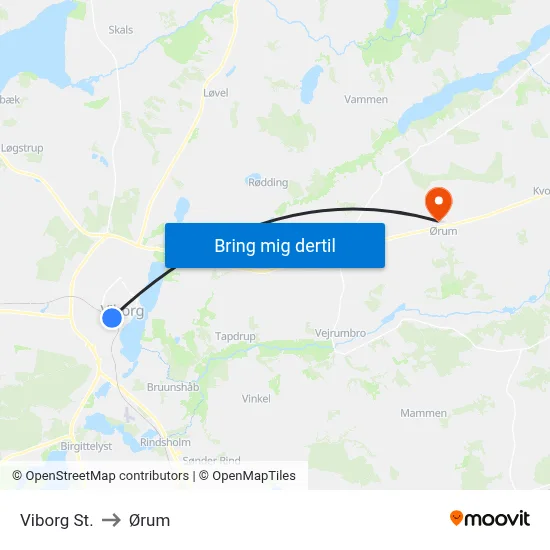 Viborg St. to Ørum map