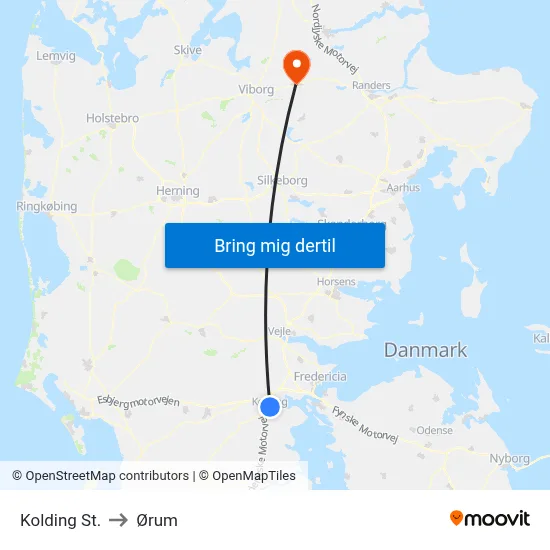 Kolding St. to Ørum map
