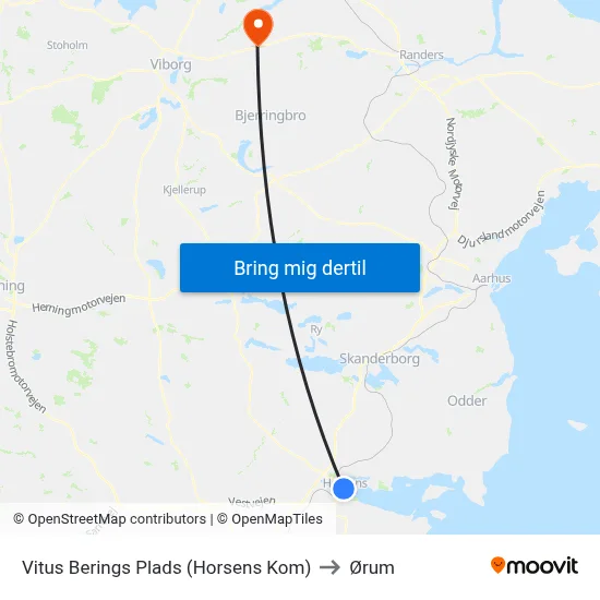 Vitus Berings Plads (Horsens Kom) to Ørum map
