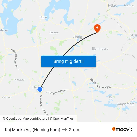 Kaj Munks Vej (Herning Kom) to Ørum map