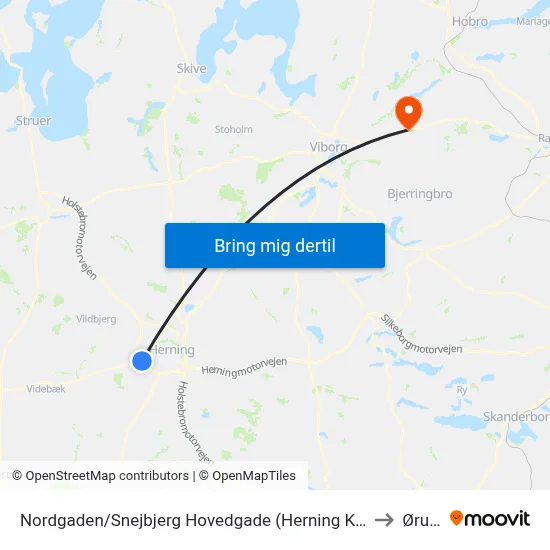 Nordgaden/Snejbjerg Hovedgade (Herning Kom) to Ørum map