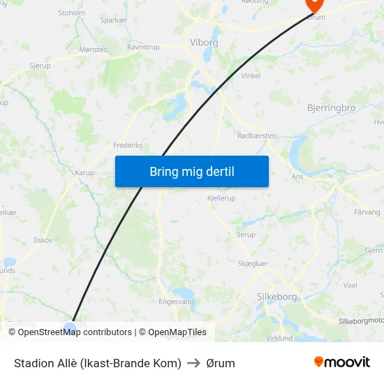 Stadion Allè (Ikast-Brande Kom) to Ørum map