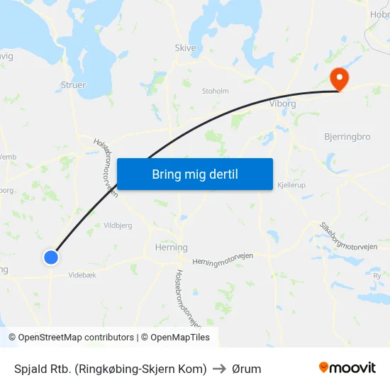 Spjald Rtb. (Ringkøbing-Skjern Kom) to Ørum map