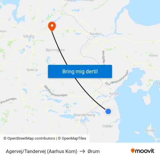 Agervej/Tandervej (Aarhus Kom) to Ørum map