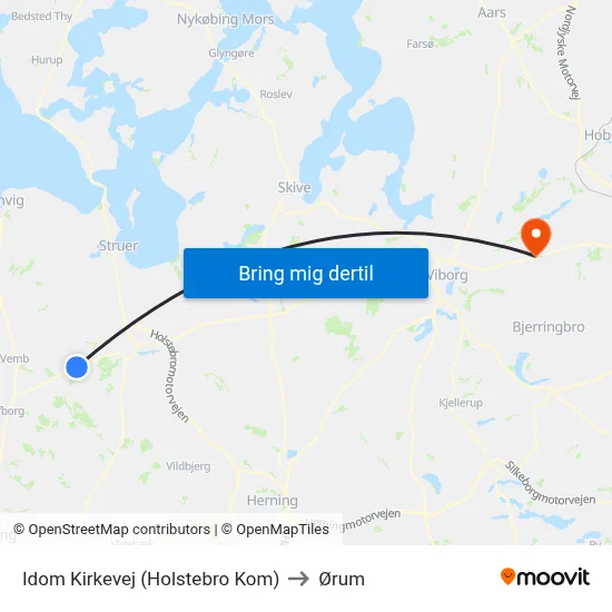 Idom Kirkevej (Holstebro Kom) to Ørum map