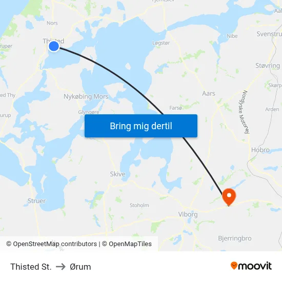 Thisted St. to Ørum map