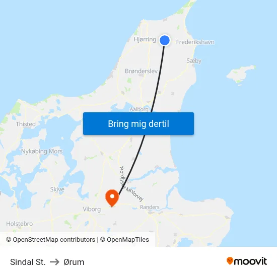 Sindal St. to Ørum map