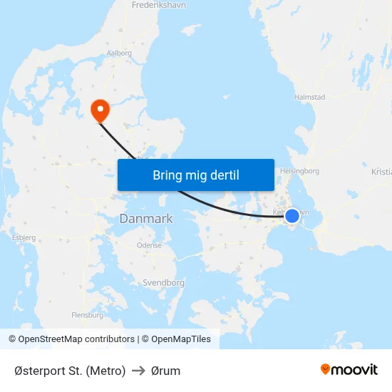 Østerport St. (Metro) to Ørum map