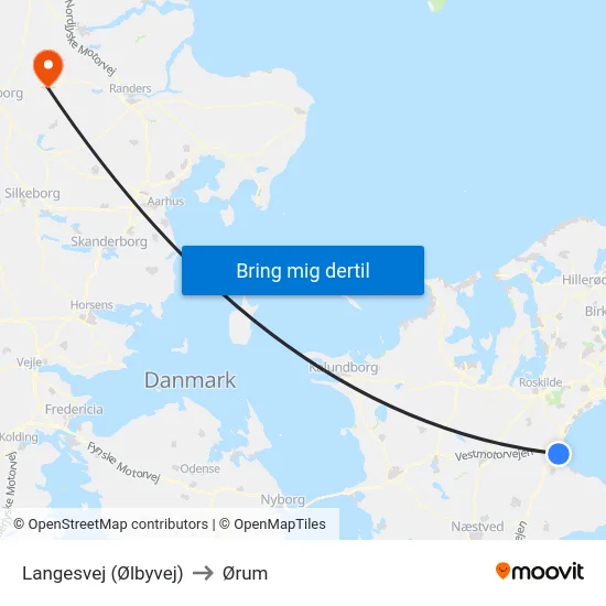 Langesvej (Ølbyvej) to Ørum map