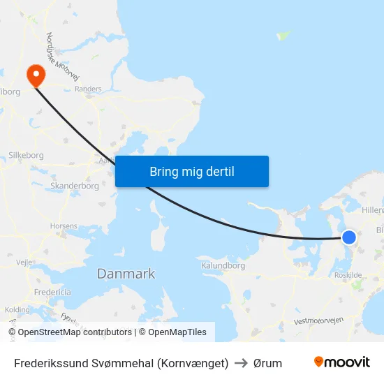 Frederikssund Svømmehal (Kornvænget) to Ørum map