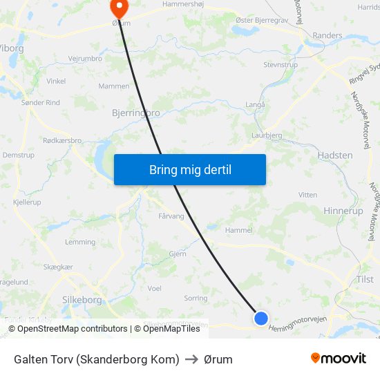 Galten Torv (Skanderborg Kom) to Ørum map