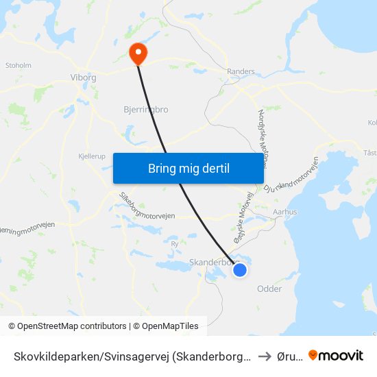 Skovkildeparken/Svinsagervej (Skanderborg Kom) to Ørum map